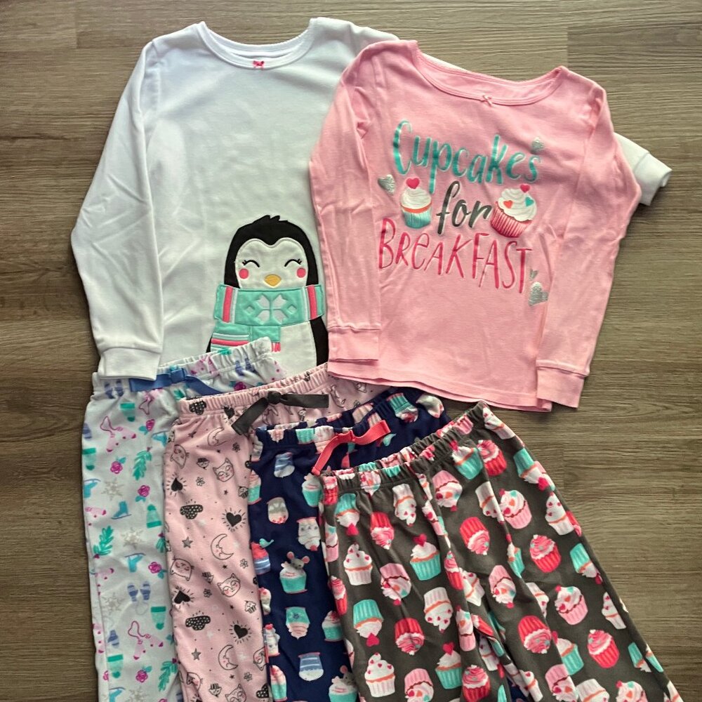 Carter's 4-Piece Fleece Pants + Fleece Top & Long-Sleeve Cotton Top Bundle